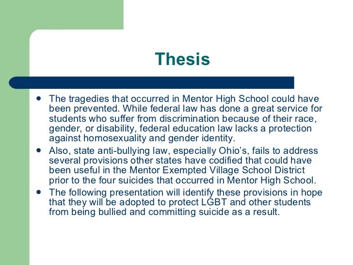 thesis statement for discrimination