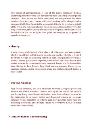 Julius Caesar Rhetoric The Tragedy of Julius Caesar by William Shakespeare | PDF