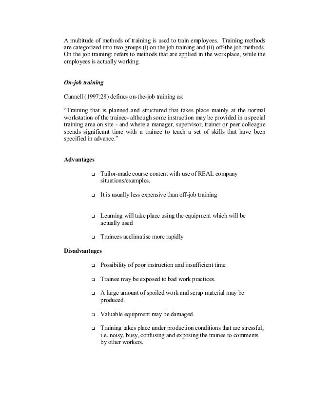 what to put under special training on job application