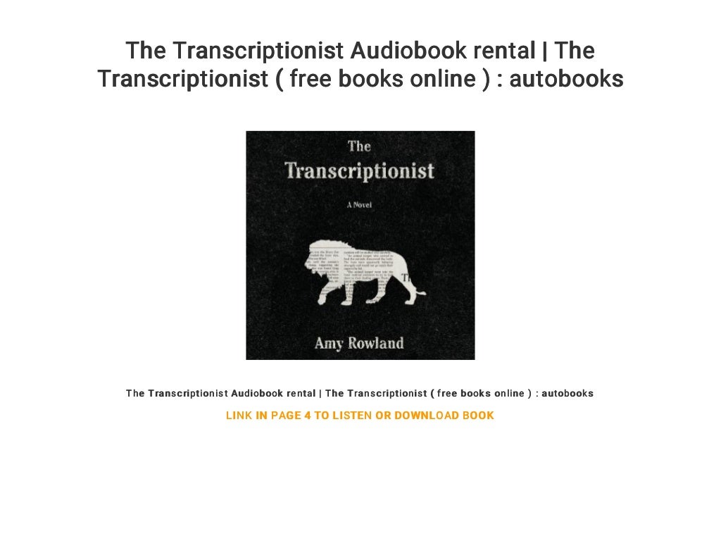 The Transcriptionist Audiobook rental The Transcriptionist ( free b…
