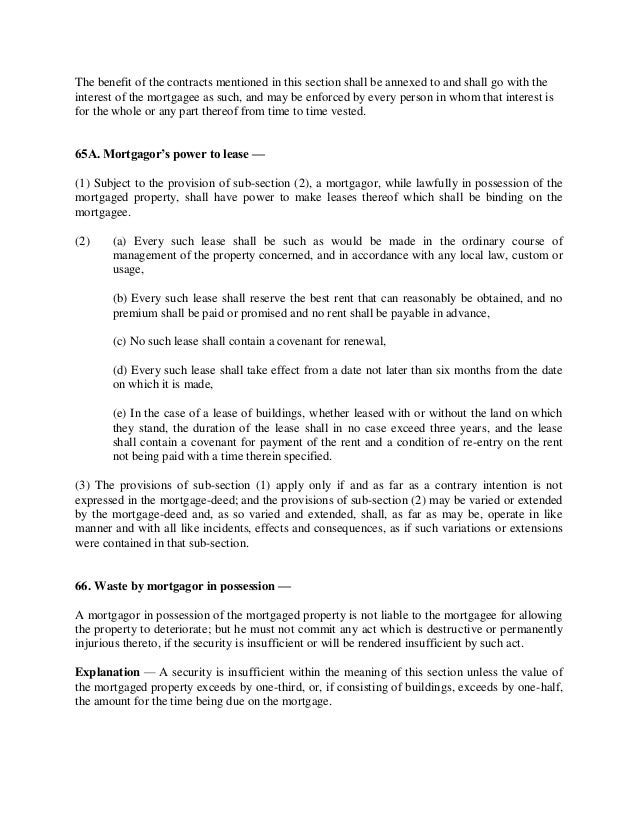 bare act the transfer of property act 1882 relinquish rights to property form