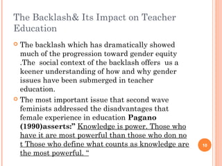 The treatment of gender equity in teacher education | PPT