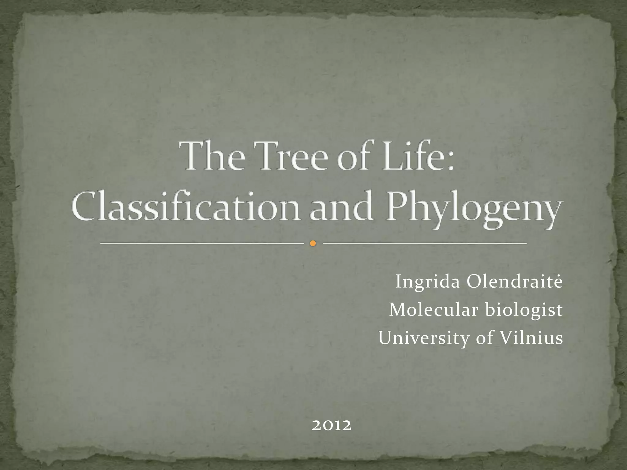 Ingrida Olendraitė
        Molecular biologist
       University of Vilnius



2012
 