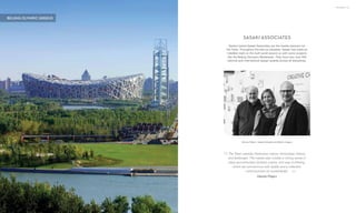 BEIJING OLYMPIC GREENS
PARTNERS | 55
Dennis Pieprz, Isabel Zempel and Martin Zogran
The Trees carefully intertwines culture, technology, history,
and landscape. The master plan creates a strong sense of
place and embodies Godrej’s culture, and way of thinking,
which are synonymous with quality and a collective
consciousness for sustainability.
Dennis Pieprz
“
“
SASAKI ASSOCIATES
Boston based Sasaki Associates are the master planners for
the Trees. Throughout the last six decades, Sasaki has made an
indelible mark on the built world around us with iconic projects
like the Beijing Olympics Masterplan. They have won over 500
national and international design awards across all disciplines.
 