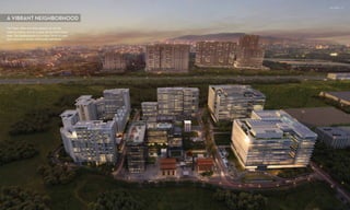 1 8 | THE MASTER PLAN
The Trees offers the best aspects of city life
close to nature, and at a pace set by those living
here. The development is a unique blend of uses
that ensures a vibrant community will thrive.
A VIBRANT NEIGHBORHOOD
THE TREES | 19
 