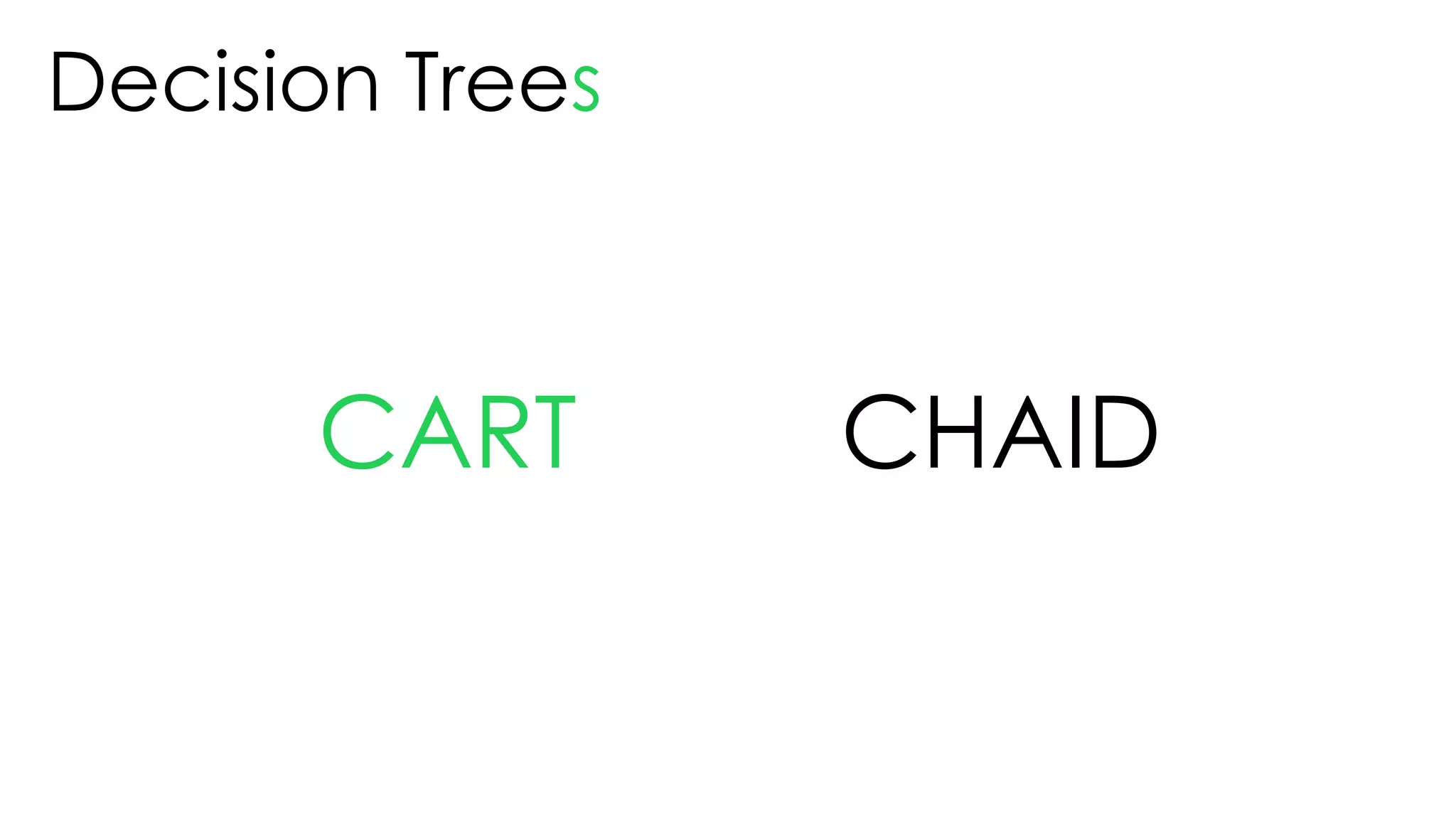 Decision Trees
CART CHAID
 