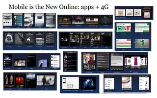 Mobile is the New Online: apps + 4G




41                      TheTrendWatch.com © FullSIX Group - All rights reserved, no reproduction or diffusion without written authorization
 