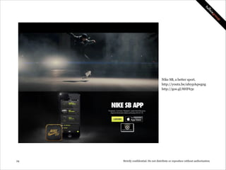 Nike SB, a better sport.
http://youtu.be/afeypAqwgng
http://goo.gl/8HF63c

!24

Strictly confidential: Do not distribute or reproduce without authorization

 