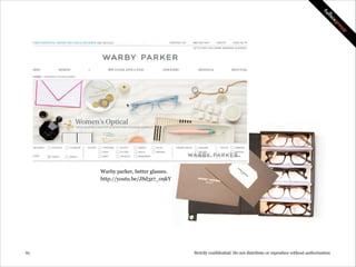 Kate Spade & Ebay, better window shopping.
http://youtu.be/CdotI0wax4Y

!61

Strictly confidential: Do not distribute or reproduce without authorization

 