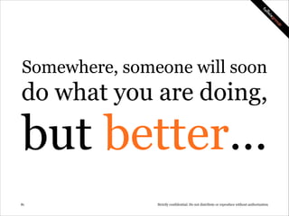 Better Be Ready!

!81

Strictly confidential: Do not distribute or reproduce without authorization

 