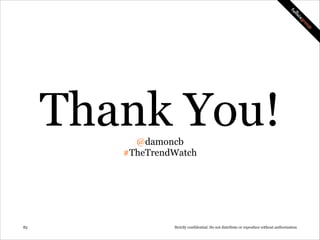 Somewhere, someone will soon

do what you are doing,

but better…
!83

Strictly confidential: Do not distribute or reproduce without authorization

 