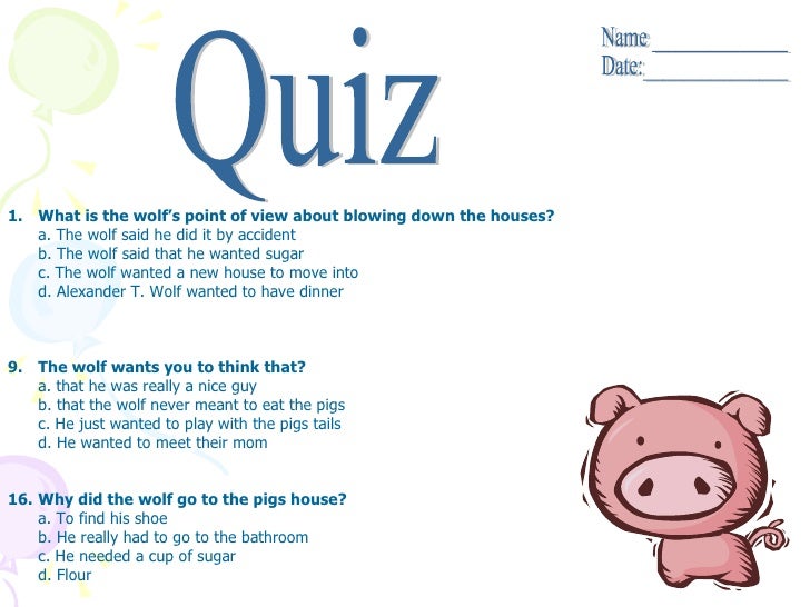 Thesis statement for the three little pigs picture