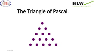 The Triangle of Pascal. 
28-10-2014 
 