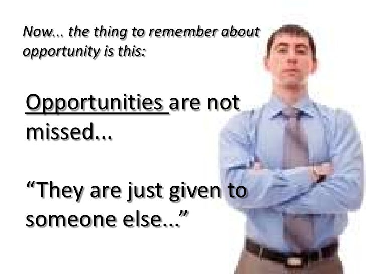 The true meaning of opportunity