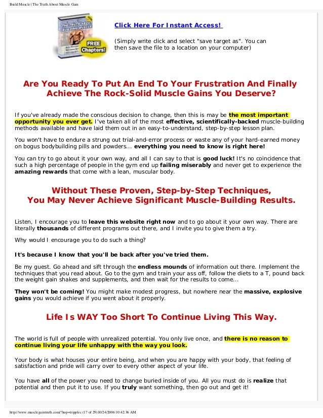 The Truth About Building Muscle Free Ebook Download 110