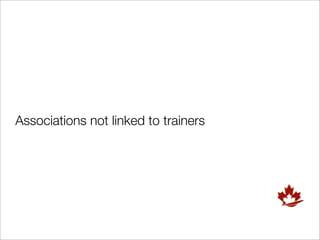 Associations not linked to trainers
 