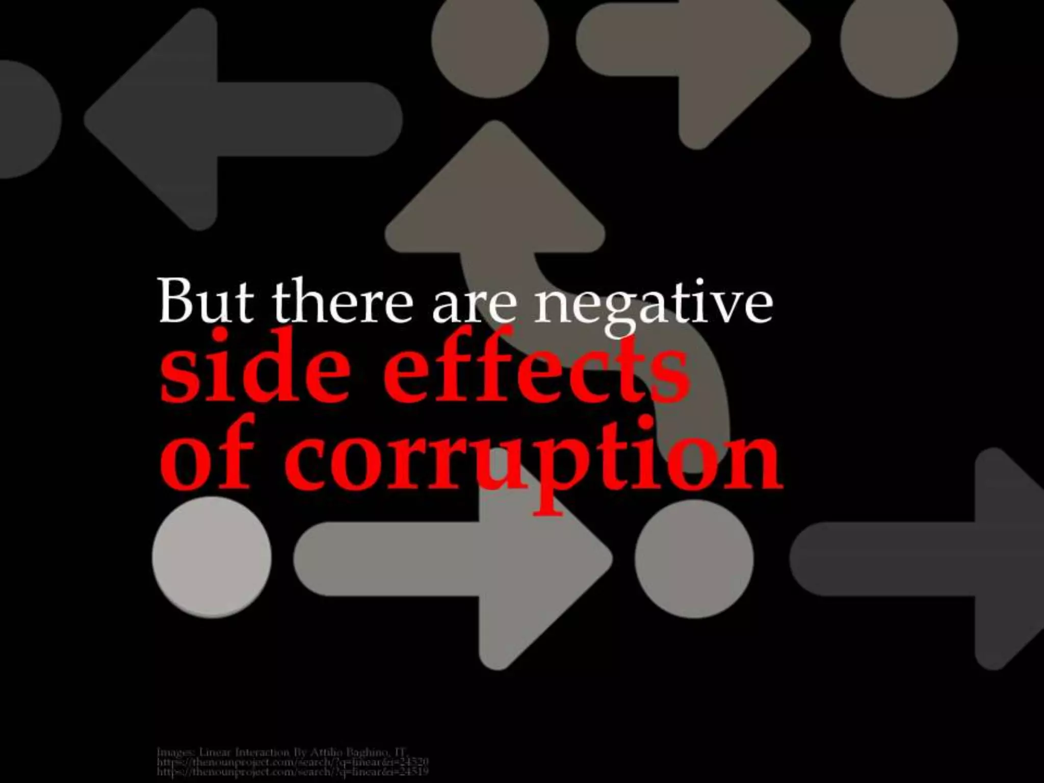 Companies that bribe have greater sales
growth compared to control firms for 3 years
before and 3 years after winning a major
contract through bribery
 