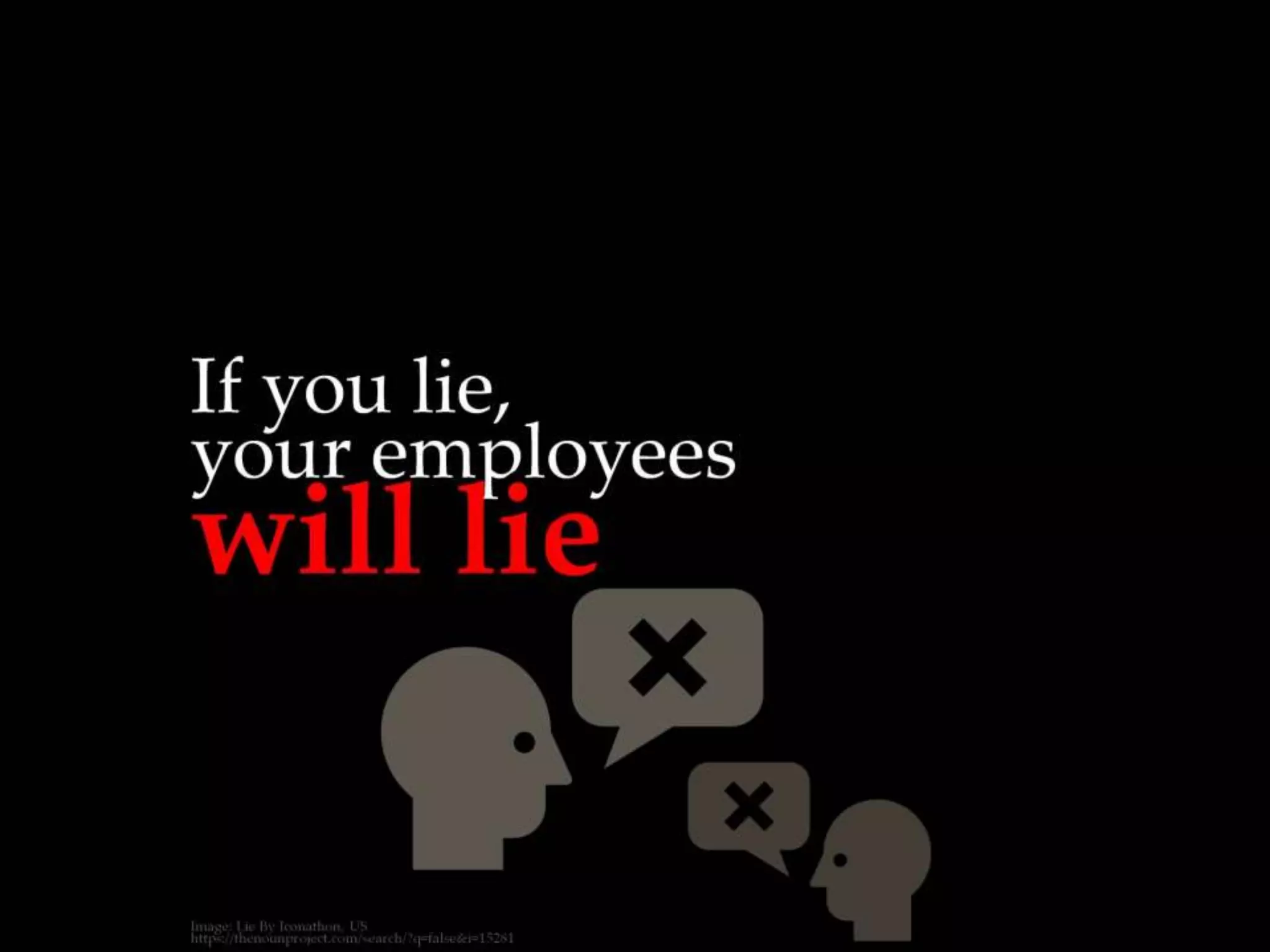 If you lie, your employees will lie
 