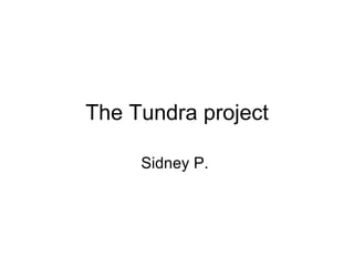 The Tundra project Sidney P.  
