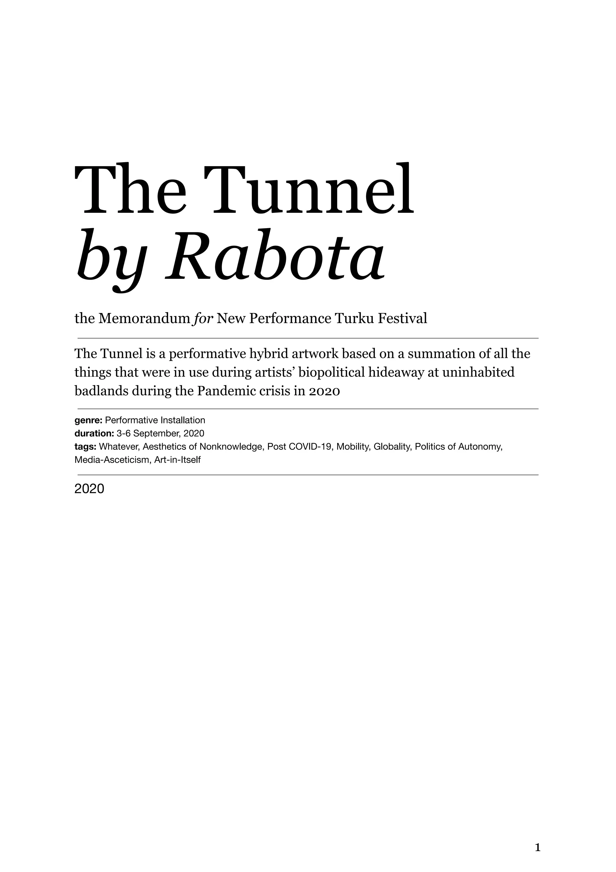 Rabota The Tunnel PDF