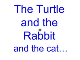The Turtle
and the
Rabbit
and the cat…
 