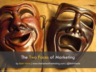 The  Two Faces  of Marketing Image source: www.borgsteamfactory.com by  Beth Harte  | www.theharteofmarketing.com | @BethHarte 