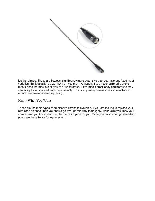 The types of car antennas and their functions