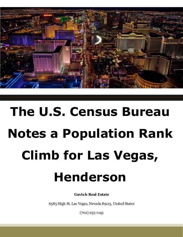 The U.S. Census Bureau Notes a Population Rank Climb for Las Vegas