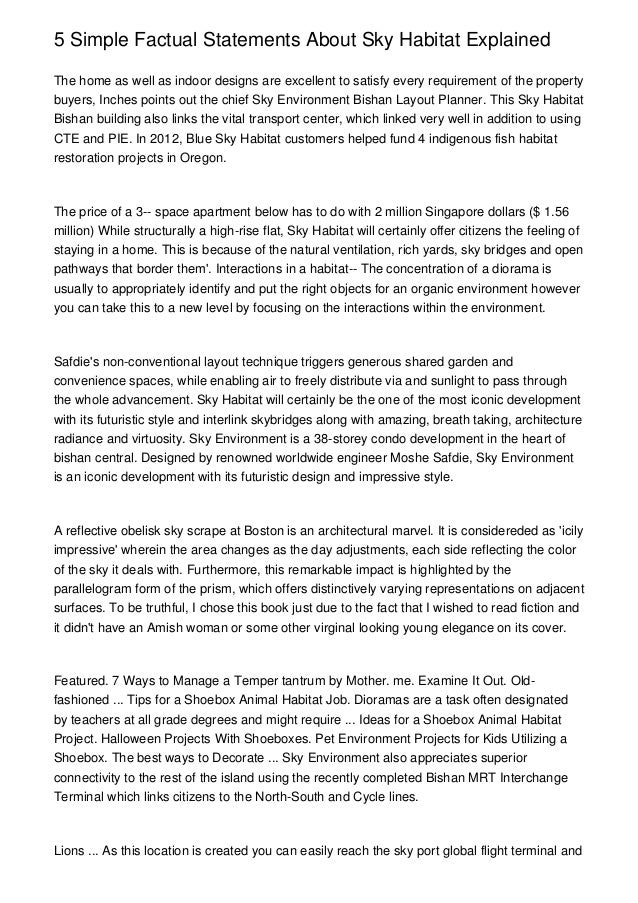 5 Simple Factual Statements About Sky Habitat Explained