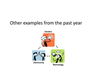 Other examples from the past year
 