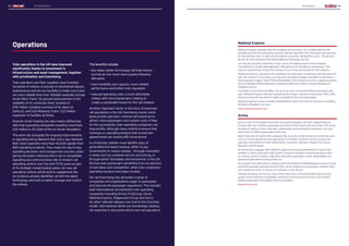 The UK Rail Sector 06 Operations
63 64
National Express
National Express operates the UK’s leading rail franchise, c2c. It holds both the UK
monthly and annual punctuality records, and has been the UK’s most punctual operator
for the last two years. It also has the highest customer satisfaction score – 92 percent –
of any UK rail franchise in the latest National Passenger Survey.
c2c has also recently achieved a 5 star score, the highest level in the European
Foundation for Quality Management’s Recognised for Excellence assessment. This
rigorous assessment of how the business is run is the benchmark for the industry.
National Express’s reputation for excellence has also been recognised with the award of
two rail contracts in Germany, serving cities including Cologne and Bonn in Germany’s
most populous region, North Rhine-Westphalia. The contracts are for a regional express
service between Rheine-Münster-Cologne-Krefeld and a Bonn-Cologne-Wuppertal
stopping service.
Currently run by Deutsche Bahn, the services carry around 18 million passengers per
year. National Express will start operating the 15-year contract in December 2015, after
first procuring 36 new electric trains on behalf of the local authorities.
National Express is also currently shortlisted for other German rail contracts, including
the Berlin RingBahn services.
www.nationalexpress.com
Arriva
Arriva is one of the largest and most successful transport services organisations in
Europe with over 54,500 employees operating 19,500 buses and more than 750 trains
(as well as metros, trams, funiculars, waterbuses and paramedic transport), carrying
more than 2.2 billion passengers each year.
Apart from the UK where the company has a country-wide presence in both bus and
rail, Arriva has significant bus operations in 13 other countries across Europe and
operates rail networks in the Netherlands, Denmark, Sweden, Poland, The Czech
Republic and Portugal.
Arriva actively engages with national, regional and local governments in each of its
markets to tailor innovative high-quality transport solutions that provide good value
for money, deliver on policy objectives and give passengers a safe, dependable and
attractive alternative to the private car.
As a result, from Aberdeen to Aarhus and from Madrid to Mladá Boleslav, Arriva’s buses
and trains provide essential services that can be relied on by passengers whether they
are travelling to work or school, on business, or for leisure.
Though UK-based, Arriva has, since 2010, been part of Deutsche Bahn and so it has
access to the extensive knowledge, experience and resources of one of the world’s
leading passenger and logistics service providers.
www.arriva.co.uk
The UK Rail Sector
63
Train operations in the UK have improved
significantly thanks to investment in
infrastructure and asset management, together
with privatisation and franchising.
Train operators and their suppliers have invested
hundreds of millions of pounds in refurbished depots,
maintenance and service facilities to make sure trains
are more reliable than ever. Notable examples include
South West Trains’ 30 percent improvement in the
reliability of its commuter fleet, Southern’s
£115 million complete overhaul of its depot at
Selhurst, and East Midlands Trains’ £22 million
expansion of facilities at Derby.
Smarter driver training has also made a difference,
with train operating companies investing more than
£20 million in 20 state-of-the-art driver simulators.
This work sits alongside the ongoing improvements
in signalling led by Network Rail. Every day, Network
Rail’s team operates more than 40,000 signals from
800 signalling locations. They make the day-to-day
signalling decisions and manage train recovery plans
during disruption. Network Rail is set to consolidate
signalling and control activity into 12 modern rail
operating centres over the next 15-30 years as part
of its strategic modernisation plans. Six new rail
operating centres will be built to supplement the
six locations already identified, all with the latest
technology and tools to better manage and control
the railway.
The benefits include:
• 
less delay: better technology will help restore
normal service much more quickly following
disruption
• 
more flexibility and capacity: more reliable
performance and better train regulation
• 
reduced operating costs: a more affordable
railway with more passengers, helping to
create a sustainable future for the rail network.
Another important factor in the story of improved
rail operations is the UK franchising model, which
gives private operators commercial incentives to
attract more passengers and contain costs. If they
do this successfully, train operating companies can
reap profits, although many contracts ensure that
revenues or operating margins that exceed pre-
agreed levels are shared with Government.
In a franchise, bidders must identify ways of
generating increased revenue, either to pay
Government or reduce subsidy – through innovation
in areas such as customer service and pricing, or
through better timetables and investment. In the UK,
this has seen passengers benefiting from an injection
of new ideas and competition, while train companies’
operating margins have been modest.
UK rail franchising has attracted a range of
companies and organisations eager to participate
and improve the passenger experience. This includes
both international and domestic train operating
companies including Arriva, FirstGroup, Govia,
National Express, Stagecoach Group and Serco.
As other national railways now look to the franchise
model, international clients are increasingly seeking
UK expertise in structural reform and rail operations.
Operations
 