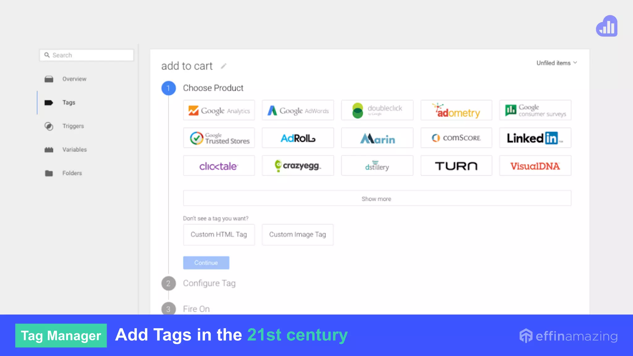 Use Tag Manager01.
Tag Manager Add Tags in the 21st century
 