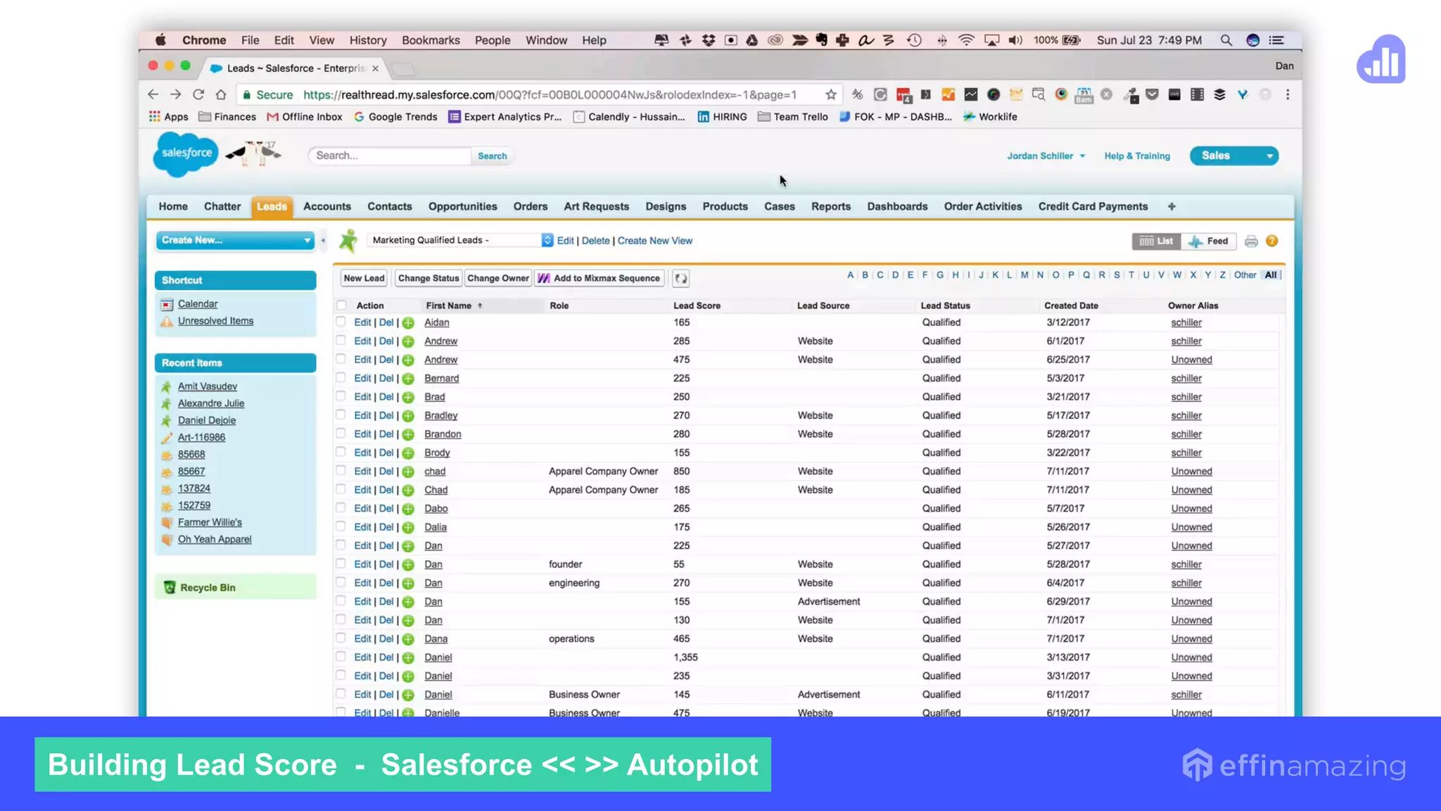 Building Lead Score - Salesforce << >> Autopilot
 