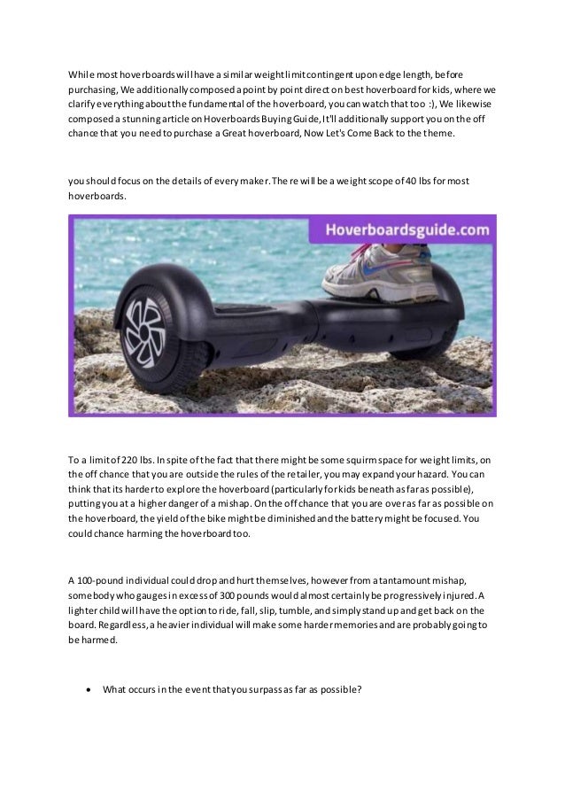 The ultimate guide on hoverboard weight limit