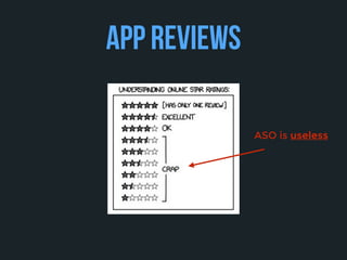 REVIEWS
Fight negative reviews.
App in the Air tactics: find them and change
their mind:
- look for the nickname on Google...