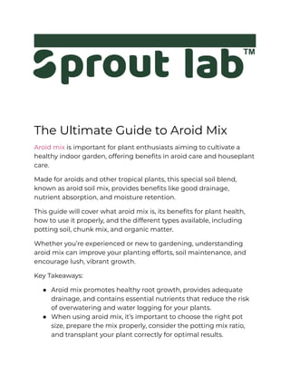 The Ultimate Guide to Aroid Mix and How to Use It for Your Plants in ...