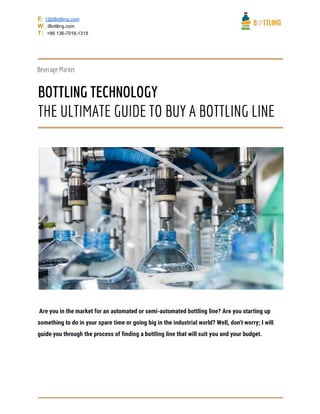 The ultimate guide to buy a bottling line