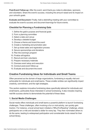 Fundrasiing Guide The Ultimate Guide to Fundraising Ideas for Schools | PDF