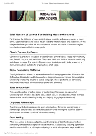 Fundrasiing Guide The Ultimate Guide to Fundraising Ideas for Schools | PDF