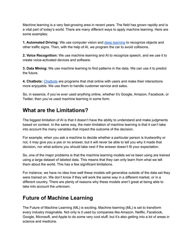 The Ultimate Guide to Machine Learning (ML) | PDF | Technology Industry ...