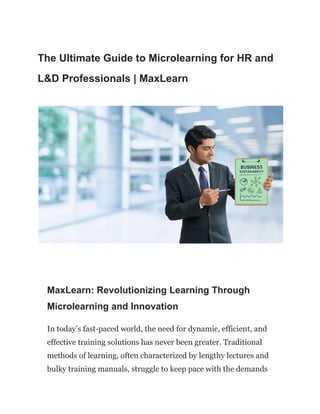 The Ultimate Guide to Microlearning for HR and L&D Professionals ...