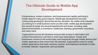 The ultimate guide to mobile app development | PPT