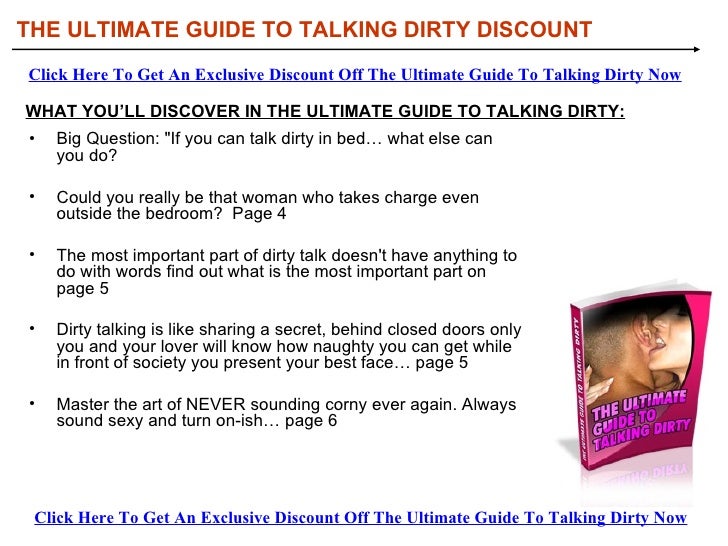 The Ultimate Guide To Talking Dirty Discount