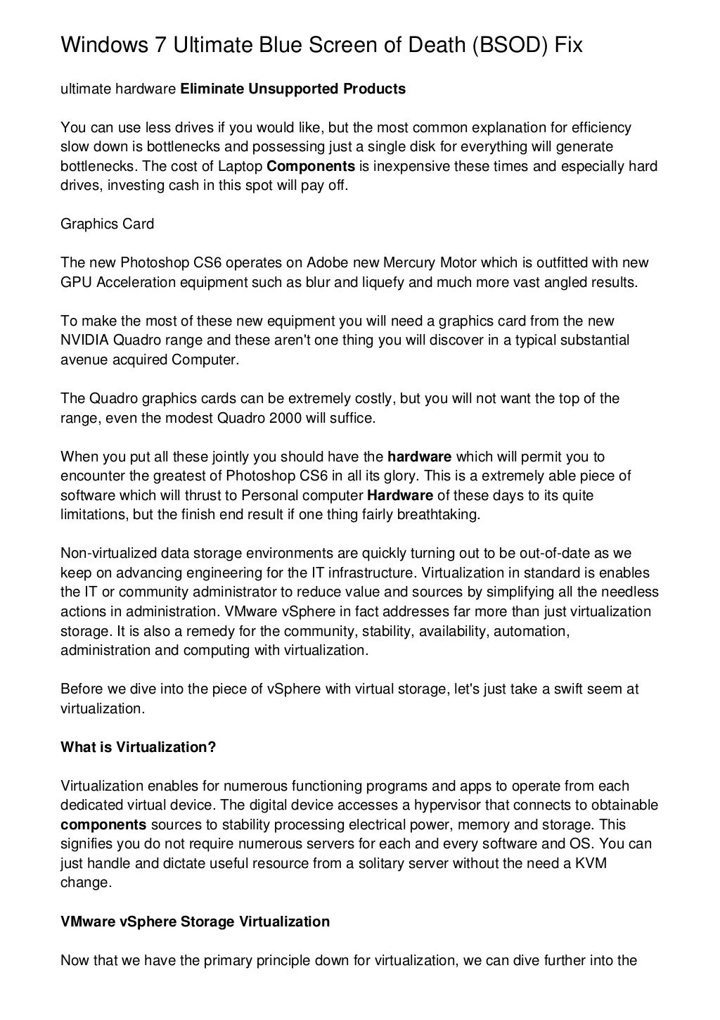 Windows 7 Ultimate Blue Screen of Death (BSOD) Fix