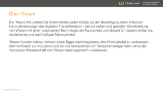 Knowledge management
that delivers answers
Über Theum
 