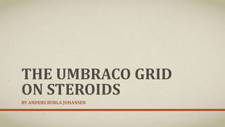 THE UMBRACO GRID
ON STEROIDS
BY ANDERS BURLA JOHANSEN
 
