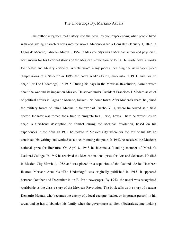 the underdogs mariano azuela summary the underdogs mariano azuela summary