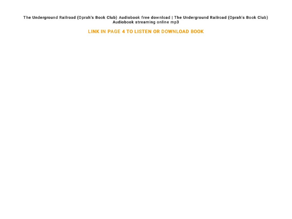 the underground railroad audio book the underground railroad audio book