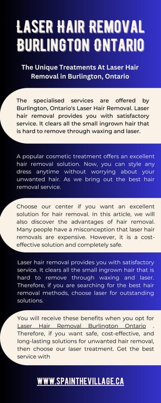 The Unique Treatments At Laser Hair Removal in Burlington, Ontario.pdf