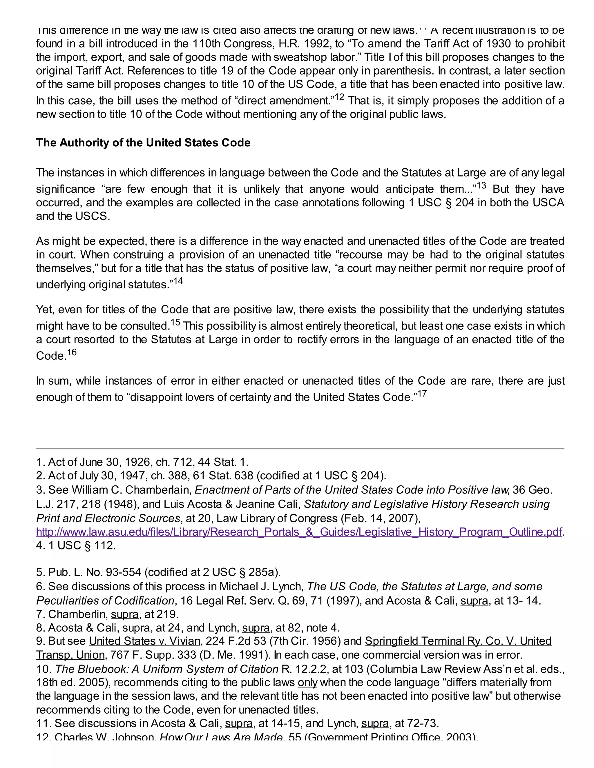 The United States Code: Is It The law? | PDF